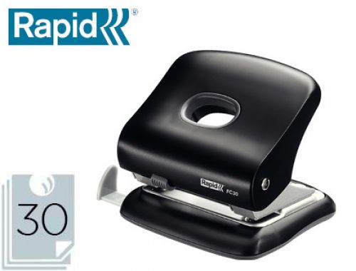 Furador rapid fc30 plastico cor preta capacidade 30 folhas , Rapid , 155870 , 7313466394013